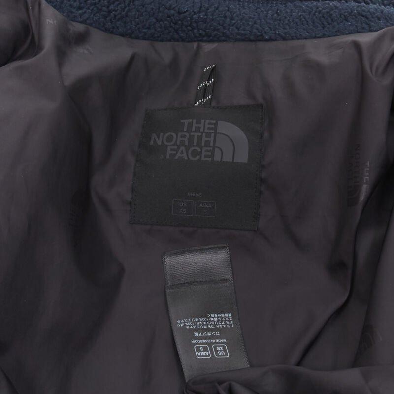 NORTH FACE - Giacca con zip asimmetrica in pile blu navy con tasche ad aletta XS S in vendita 4