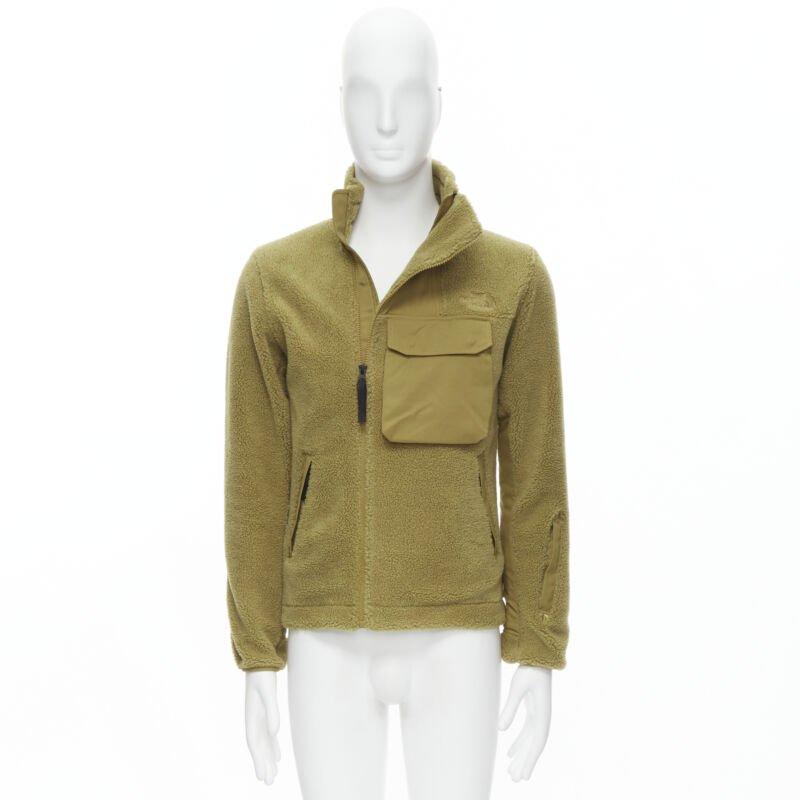 NORTH FACE marrone, in pile, con tasche a soffietto e zip asimmetrica XS S in vendita 6