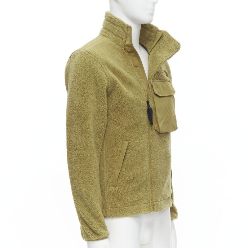 Marrone NORTH FACE marrone, in pile, con tasche a soffietto e zip asimmetrica XS S in vendita