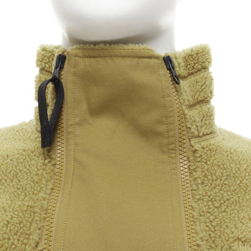 NORTH FACE marrone, in pile, con tasche a soffietto e zip asimmetrica XS S in vendita 2