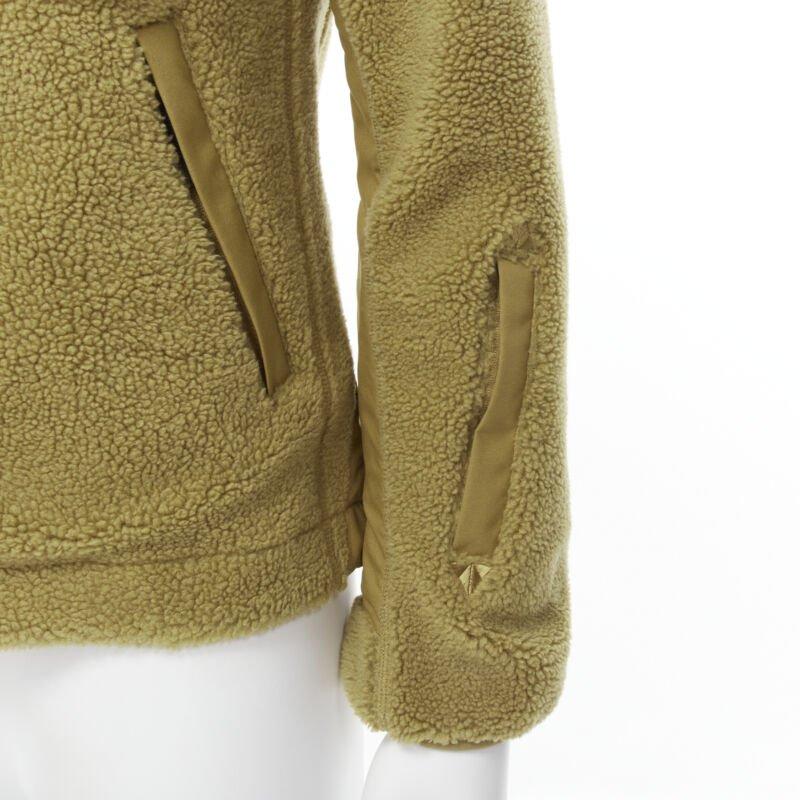 NORTH FACE marrone, in pile, con tasche a soffietto e zip asimmetrica XS S in vendita 3