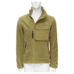 NORTH FACE marrone, in pile, con tasche a soffietto e zip asimmetrica XS S