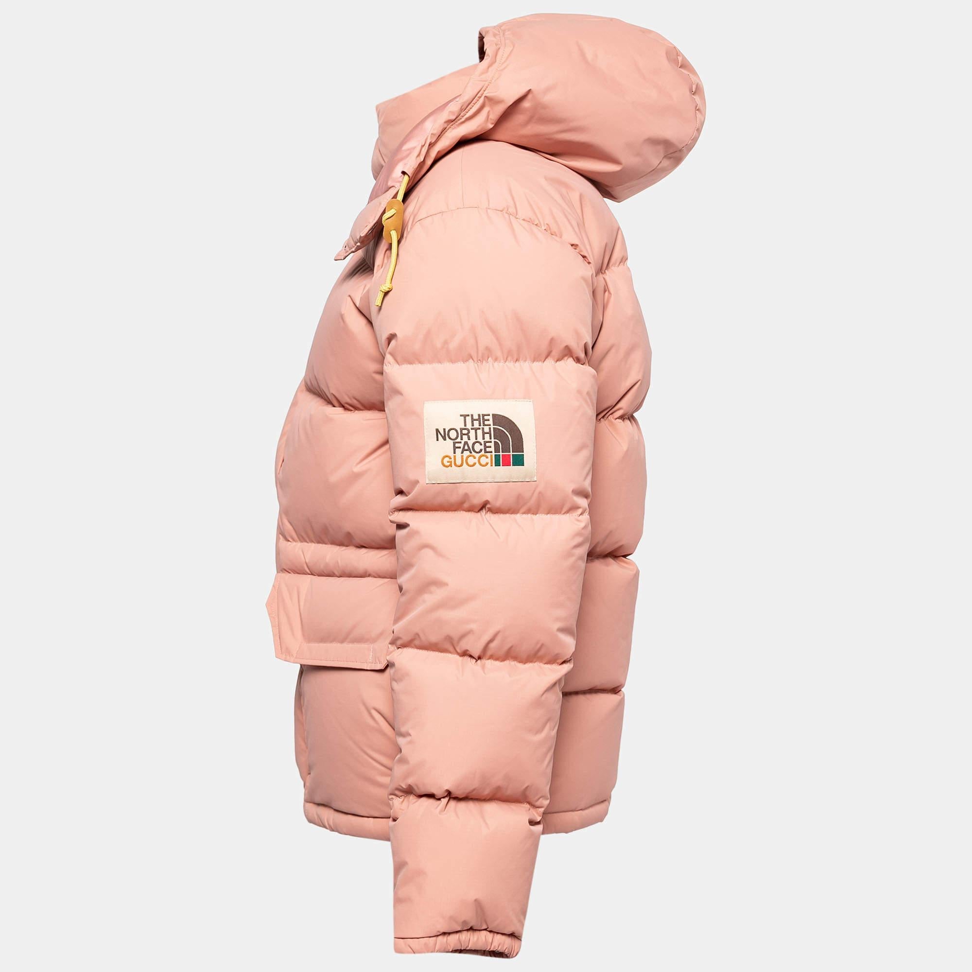Women's North Face X Gucci Light Pink Down Jacket S