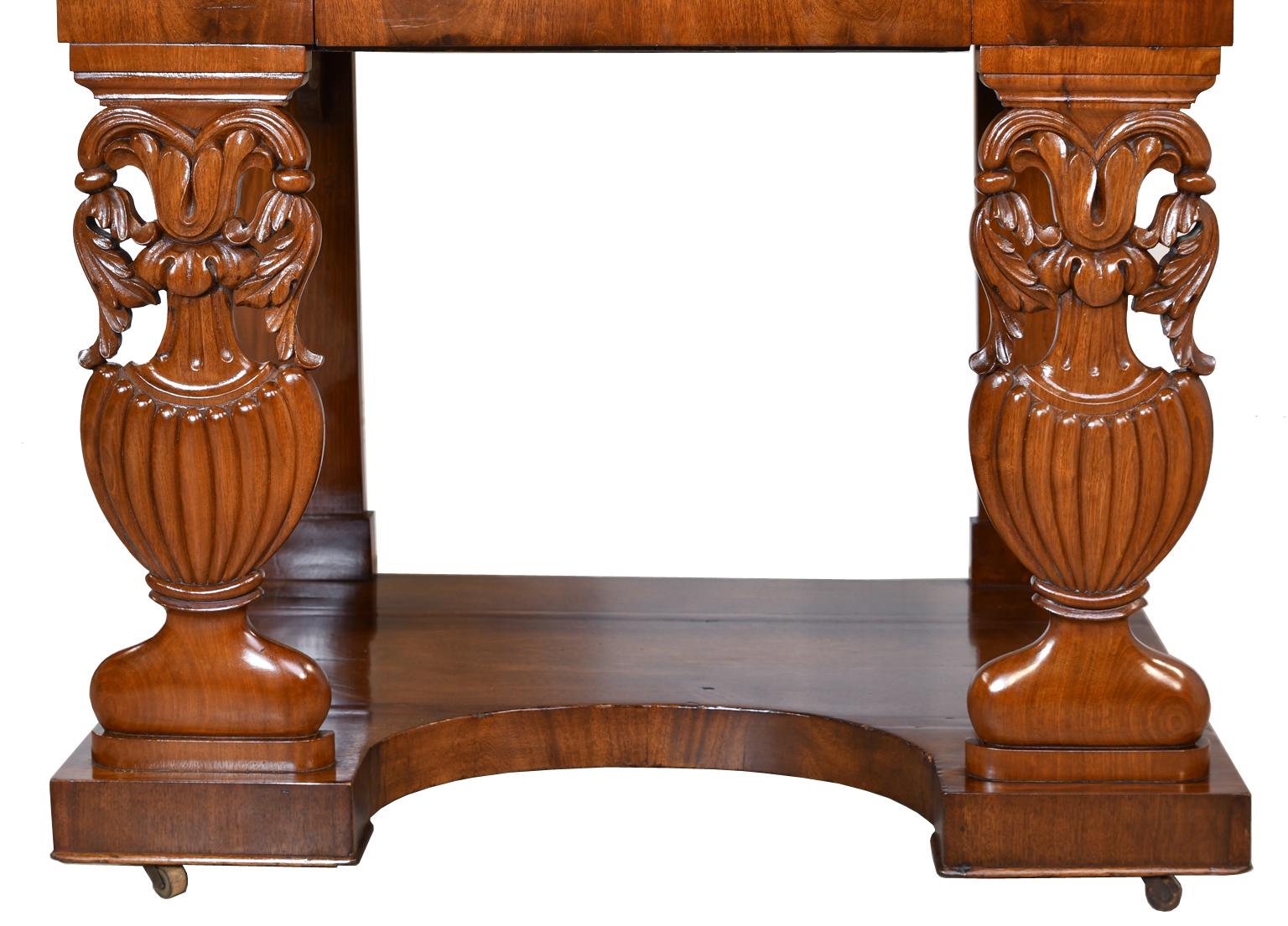 North German Biedermeier Dressing/ Console Table in Mahogany with Mirror, c 1825 For Sale 8