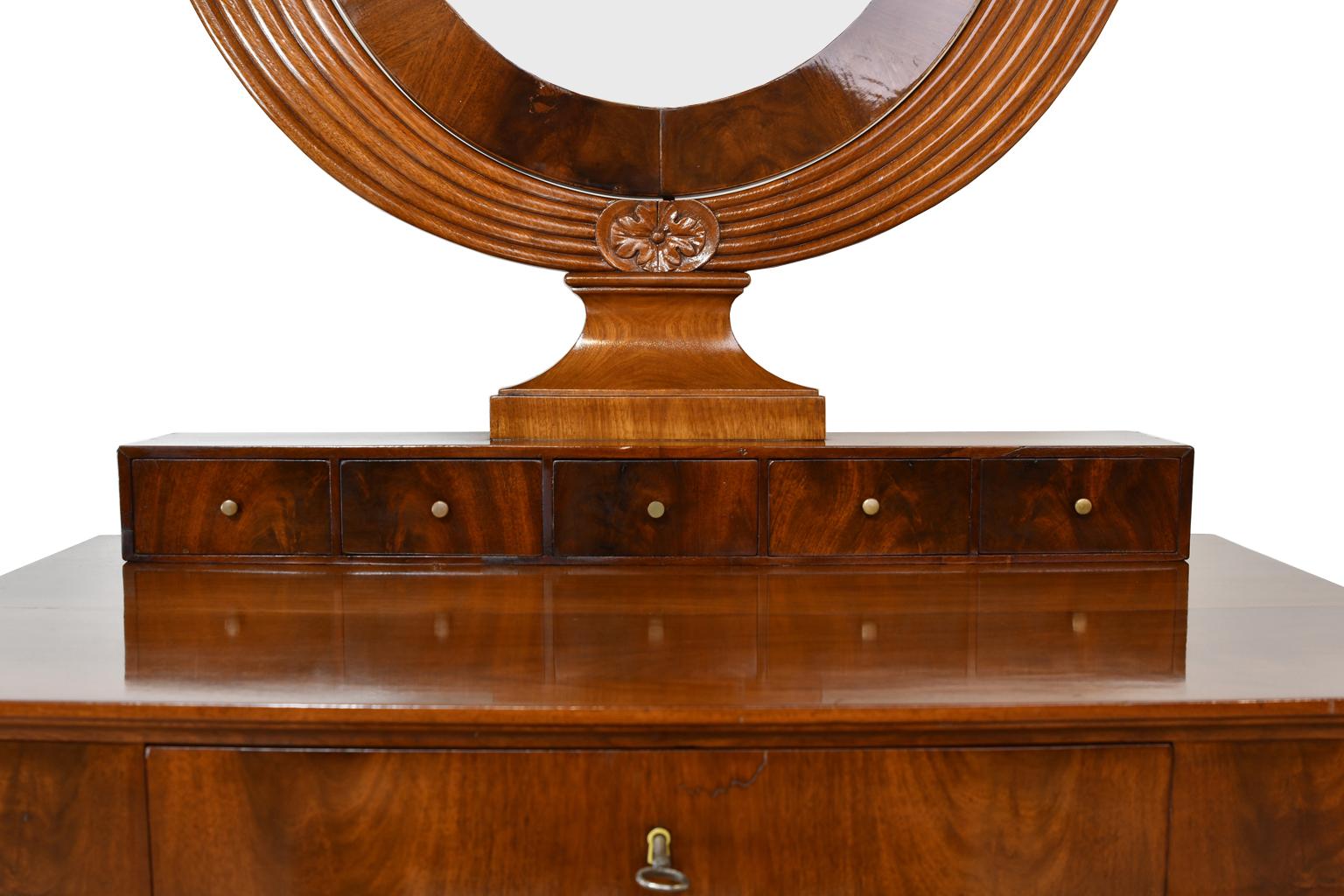 North German Biedermeier Dressing/ Console Table in Mahogany with Mirror, c 1825 For Sale 10