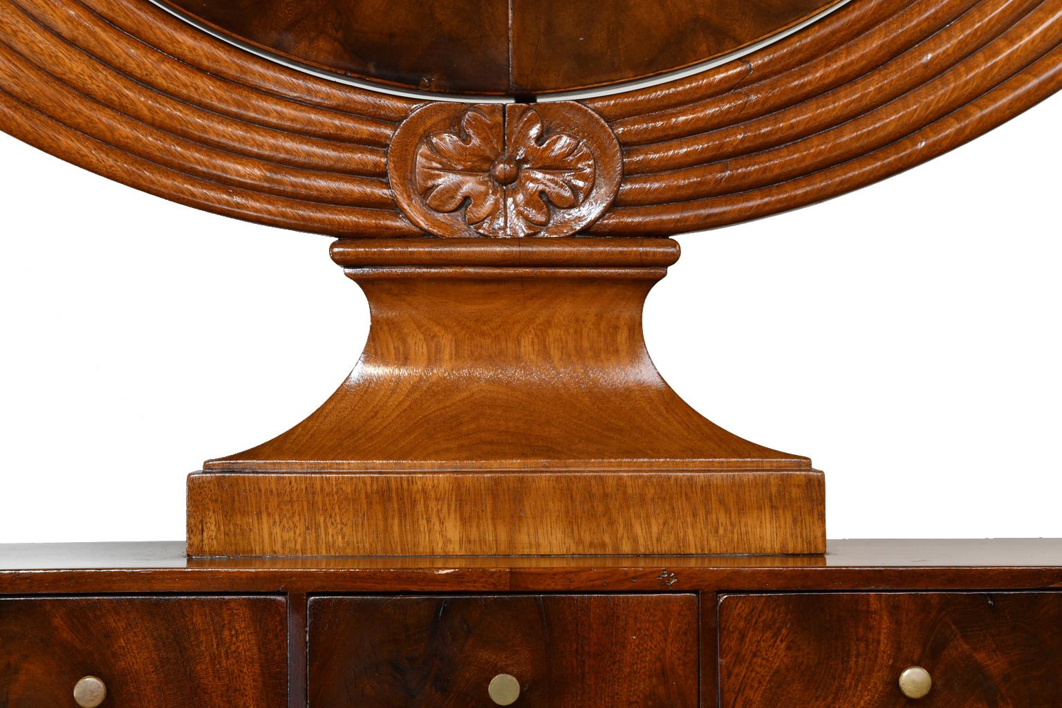 North German Biedermeier Dressing/ Console Table in Mahogany with Mirror, c 1825 For Sale 11