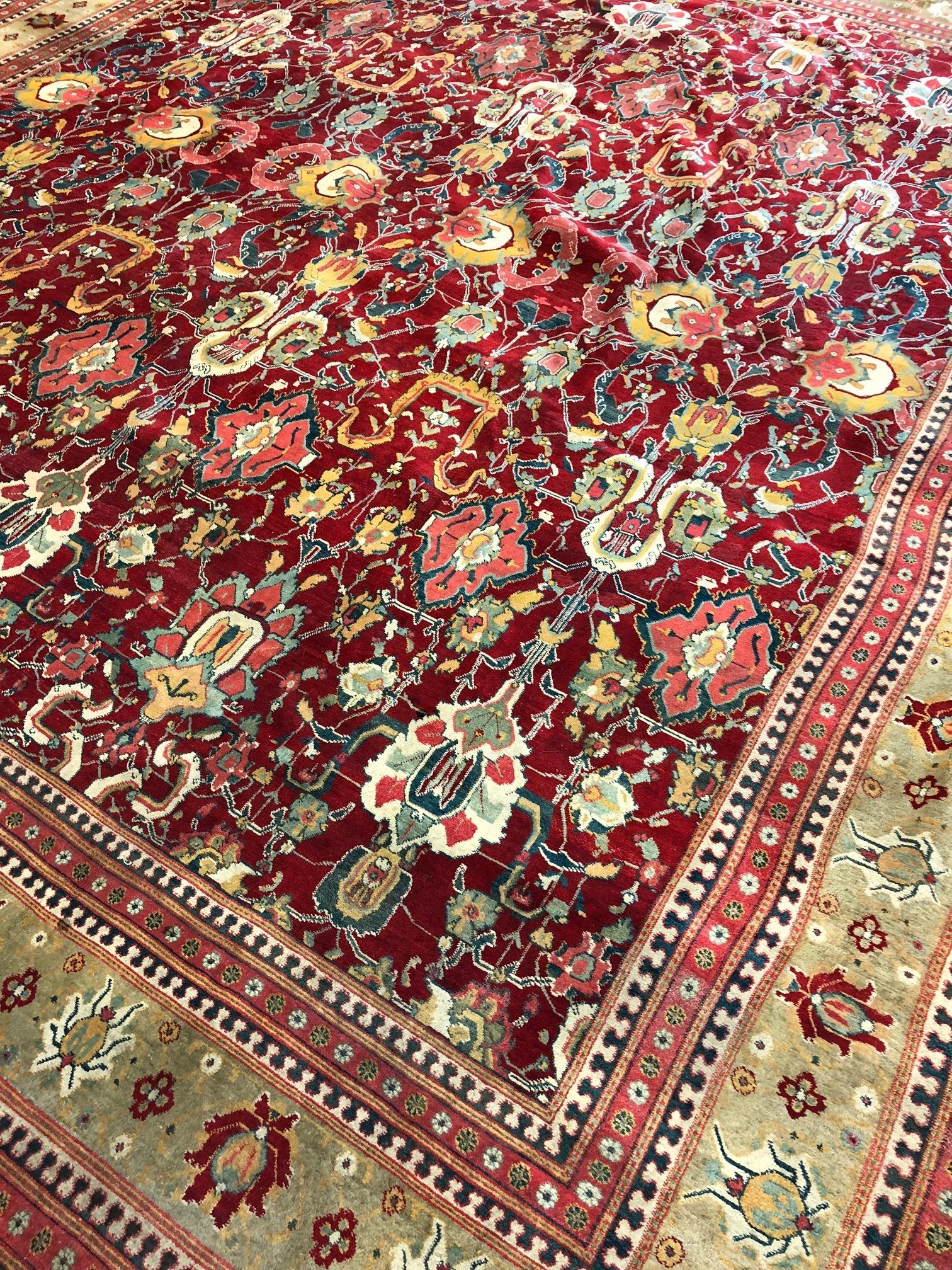 Hand-Woven North India, Antique Agra Carpet Circa 1850 For Sale