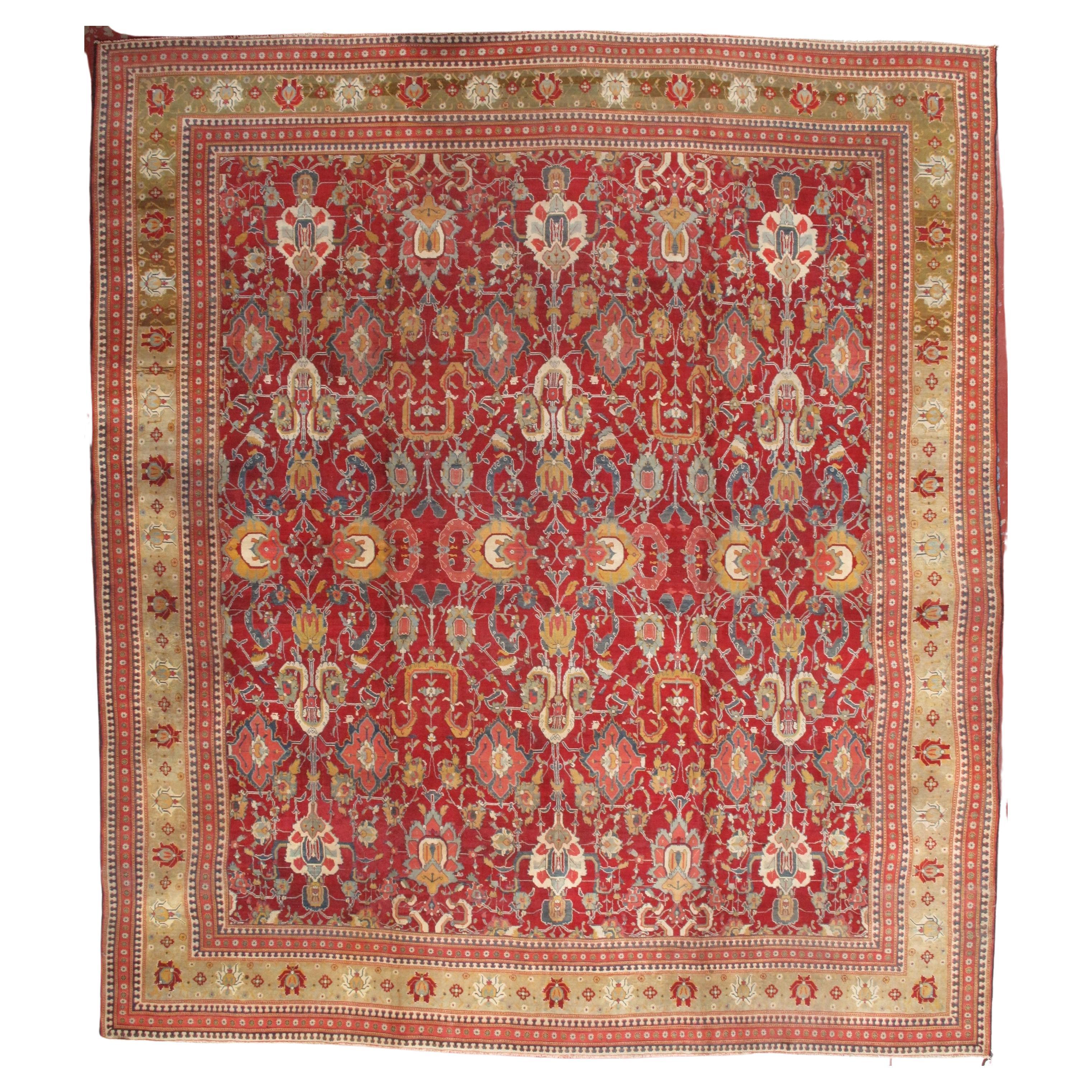 North India, Antique Agra Carpet Circa 1850