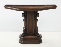 North Italian Baroque Carved Walnut Console Table, 17th/18th Century