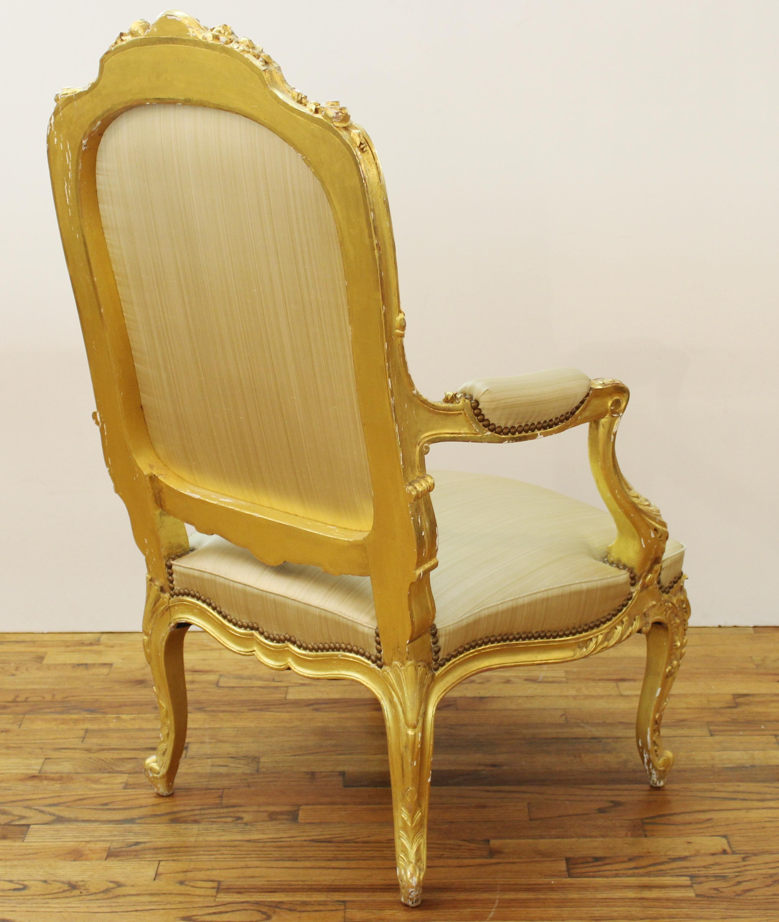 North Italian Baroque Giltwood Fauteuils 7