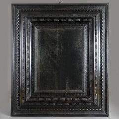 North Italian Ebonised Ripple-Moulded Mirror