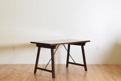 North Italian Late Baroque Walnut & Wrought Iron Folding Table, Late 17th Cen.