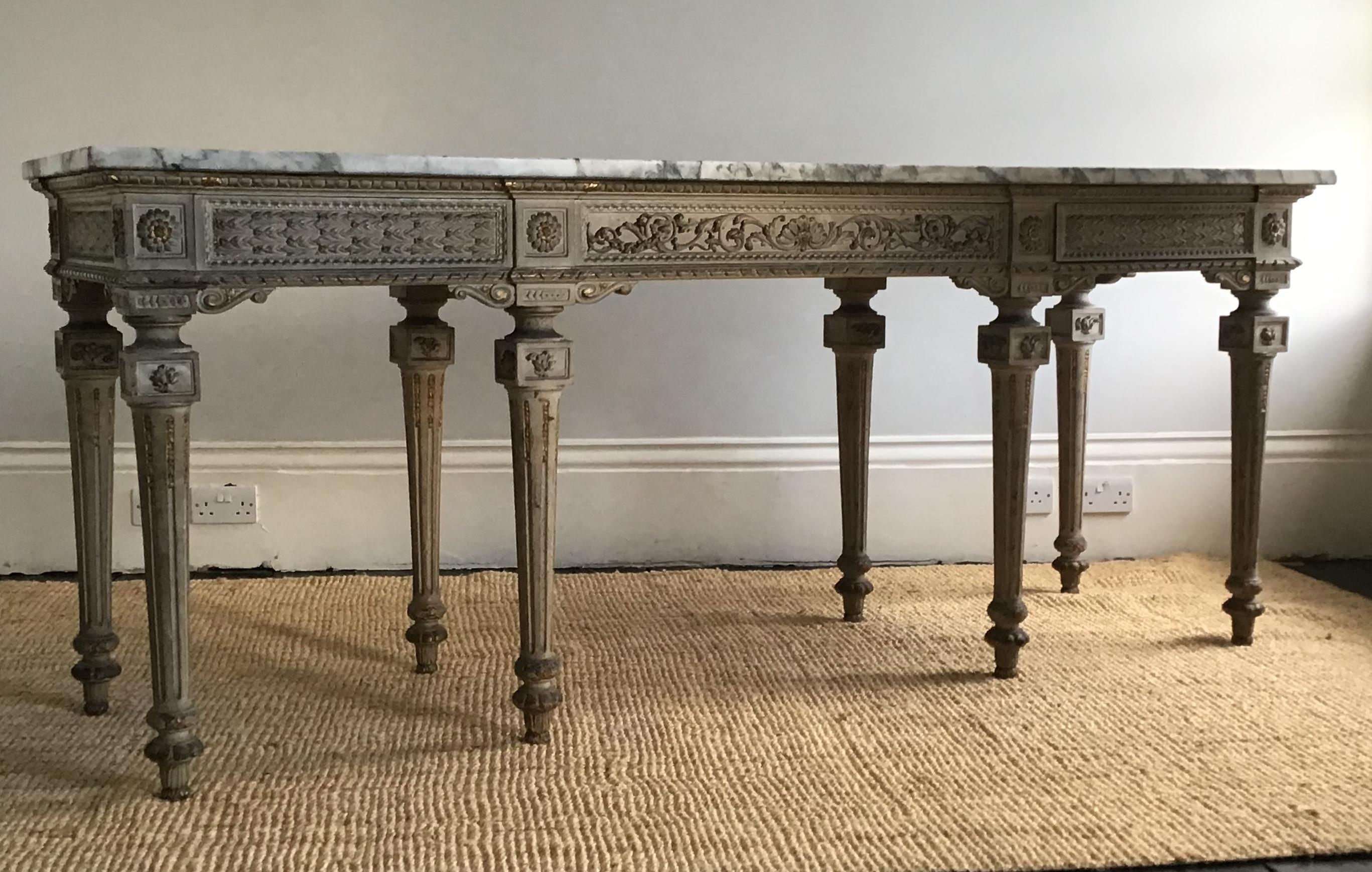 20th Century North Italian Louis XVI Style Breche Violette Marble and Parcel Gilt Console For Sale