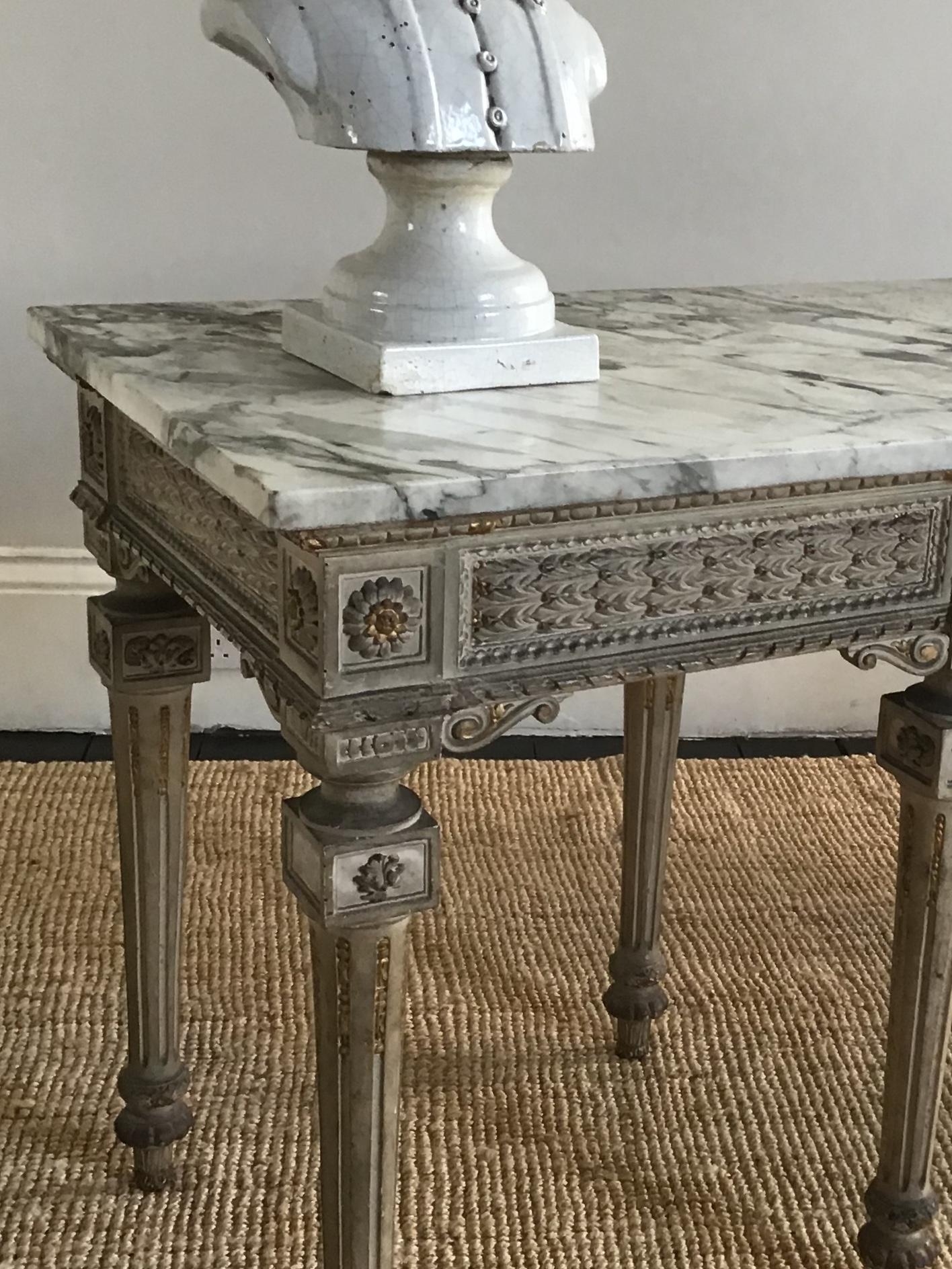 Breccia Marble North Italian Louis XVI Style Breche Violette Marble and Parcel Gilt Console For Sale
