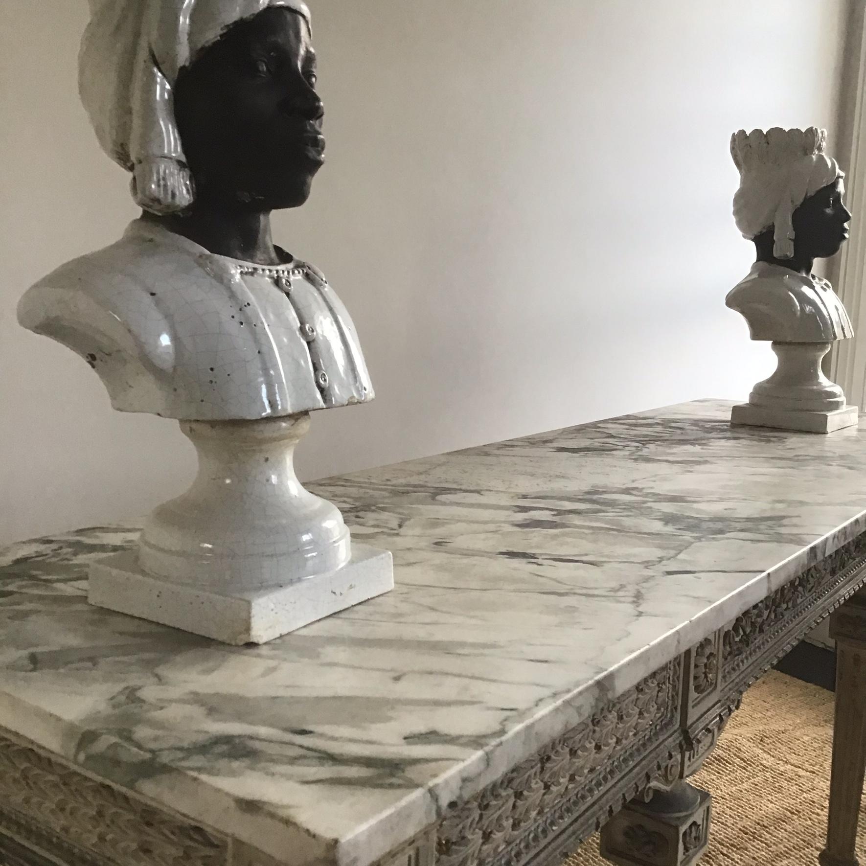 North Italian Louis XVI Style Breche Violette Marble and Parcel Gilt Console For Sale 3