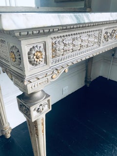 North Italian Louis XVI Style Marble and Parcel-Gilt Console Table
