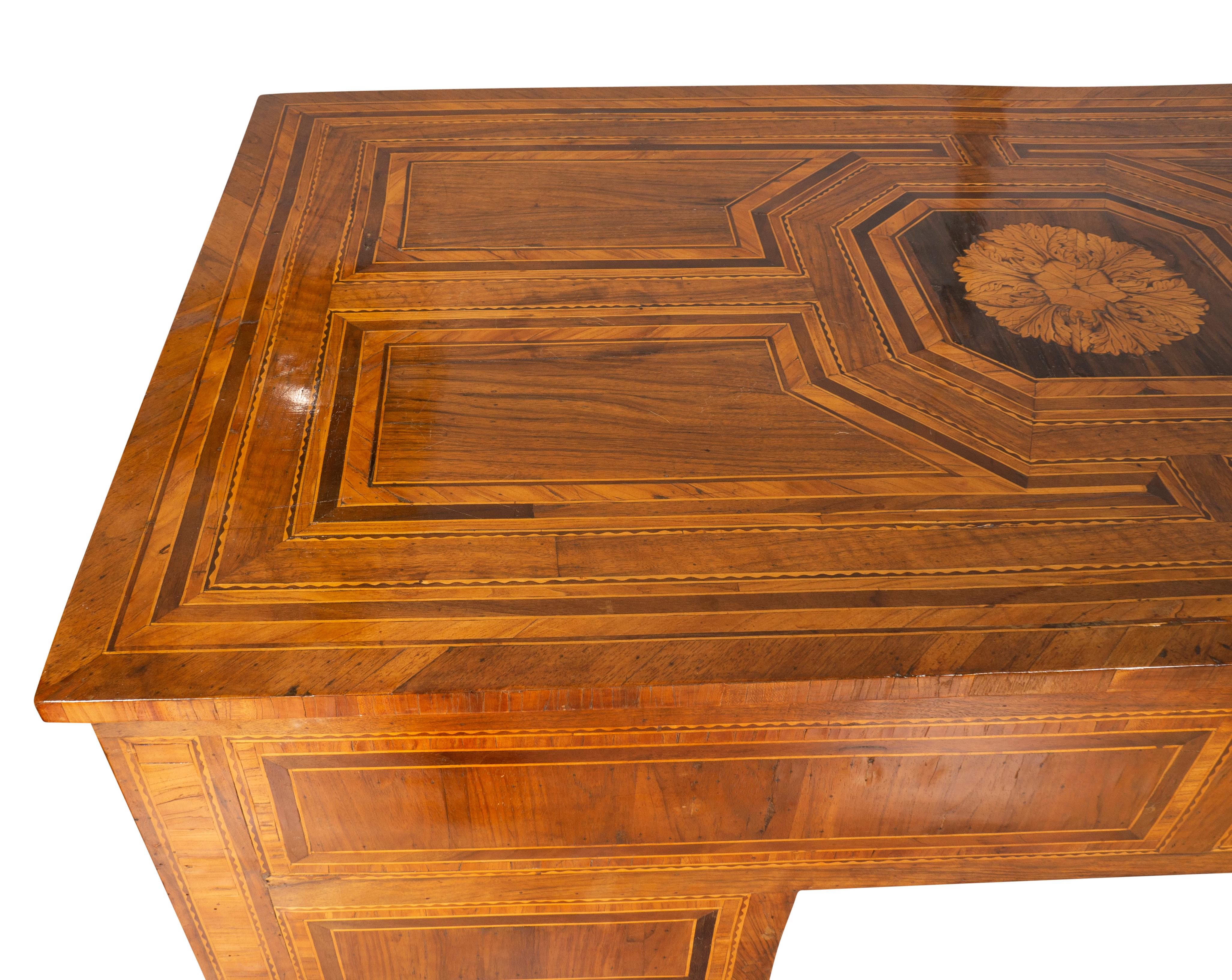 North Italian Neoclassical Walnut and Inlaid Writing Table For Sale 14