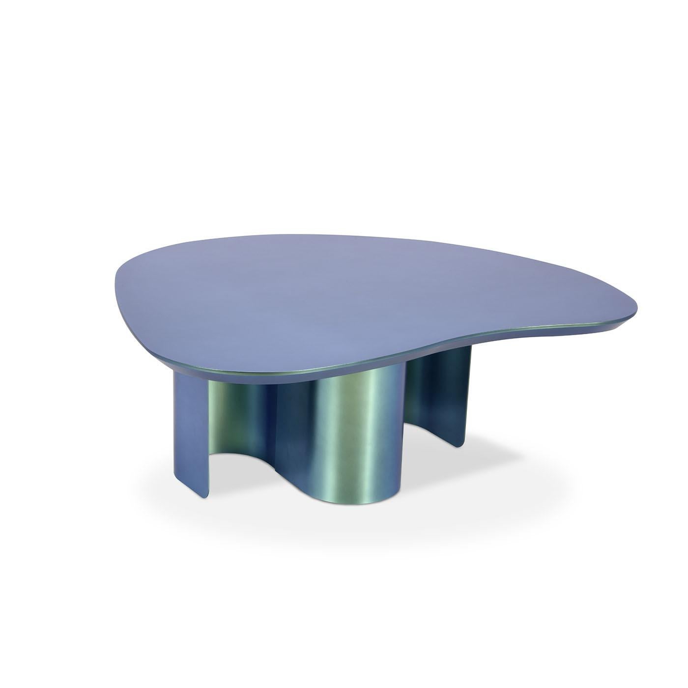 Metallo Tavolino North in metallo azzurro di Vladislav Tolochko by Adrenalina in vendita