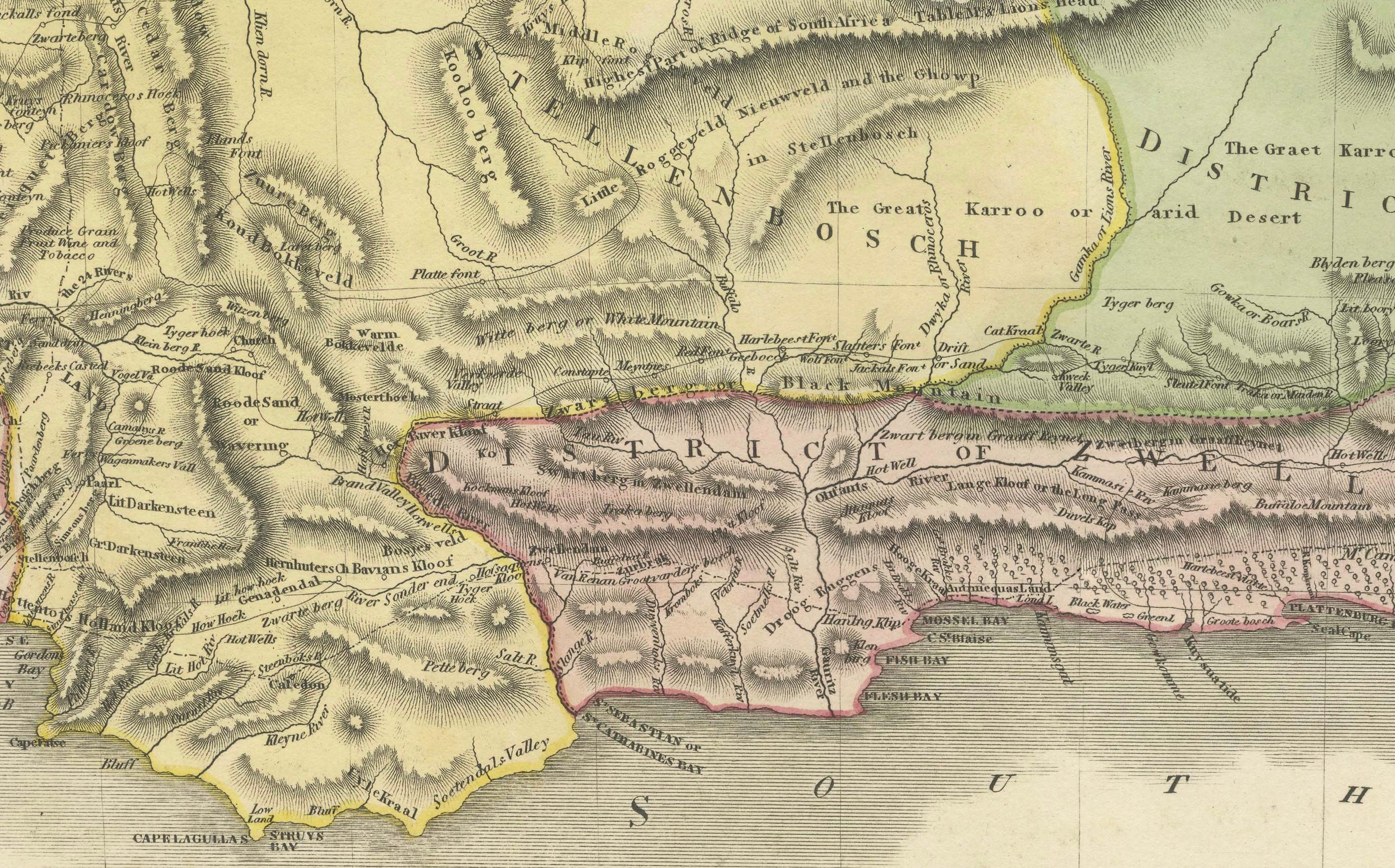 North & South Africa – Elegant Double Map, Hand-Colored, c.1825