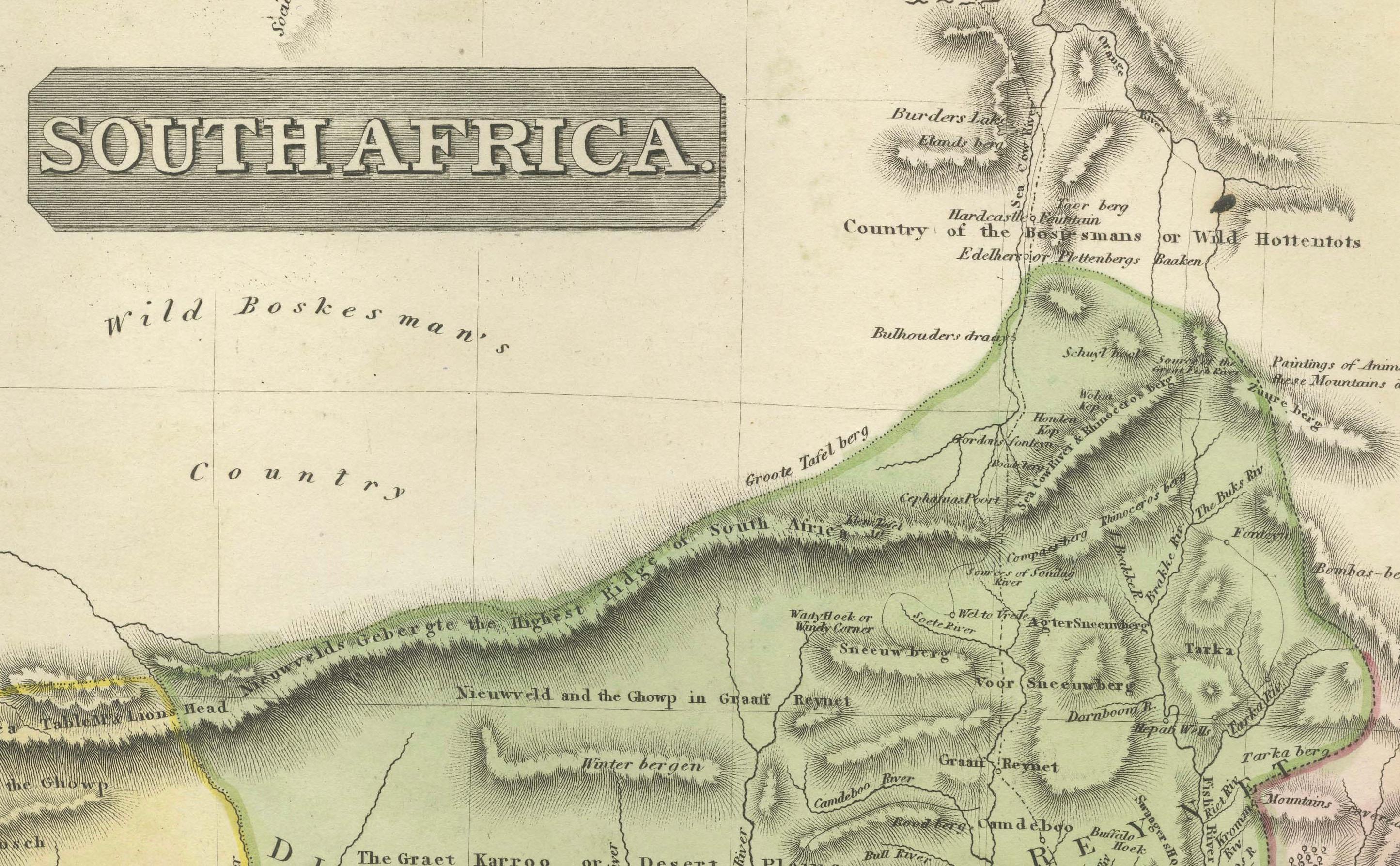 North & South Africa – Elegant Double Map, Hand-Colored, c.1825