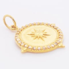 Breloque étoile du Nord, pendentif en diamant de 0,19 carat, médaillon en forme d'étoile du Nord