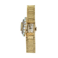 North Star Cocktail Watch 14K Yellow Gold Diamonds and Opals