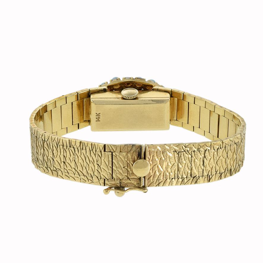 Women's North Star Cocktail Watch 14K Yellow Gold Diamonds and Opals For Sale