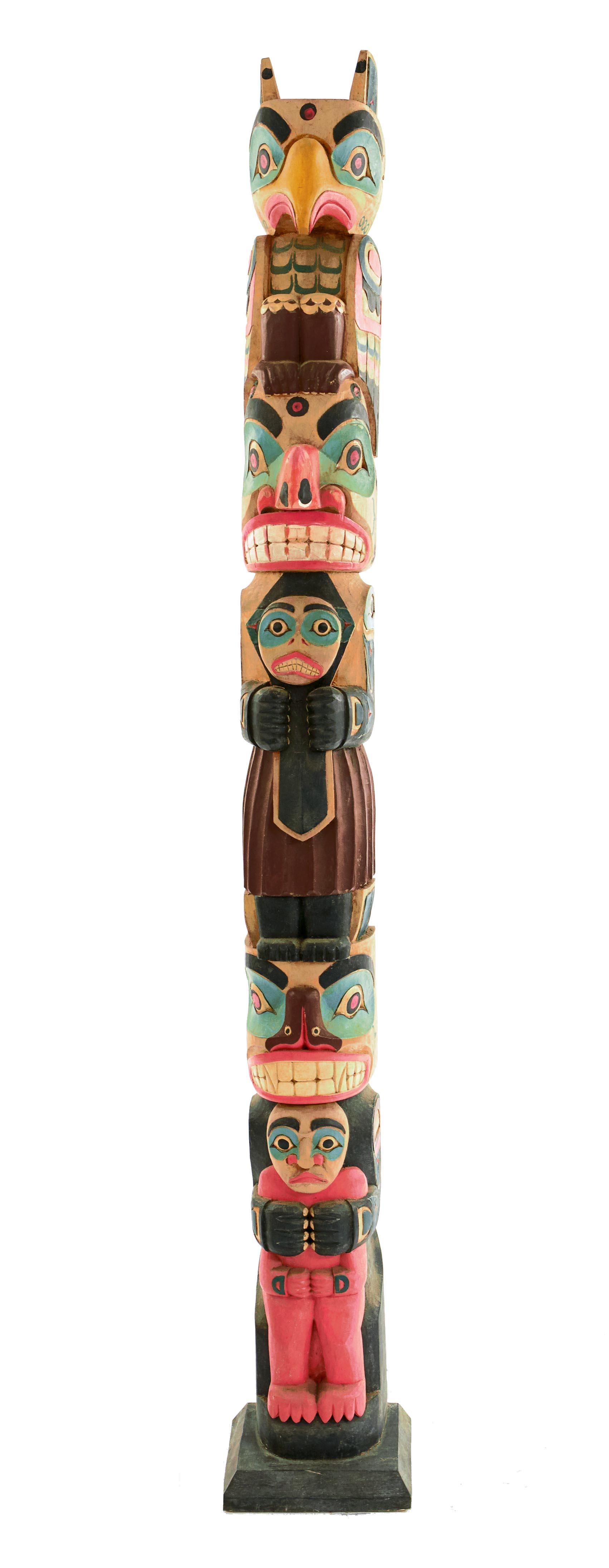 American North Western-Style Carved TOTEM Pole For Sale