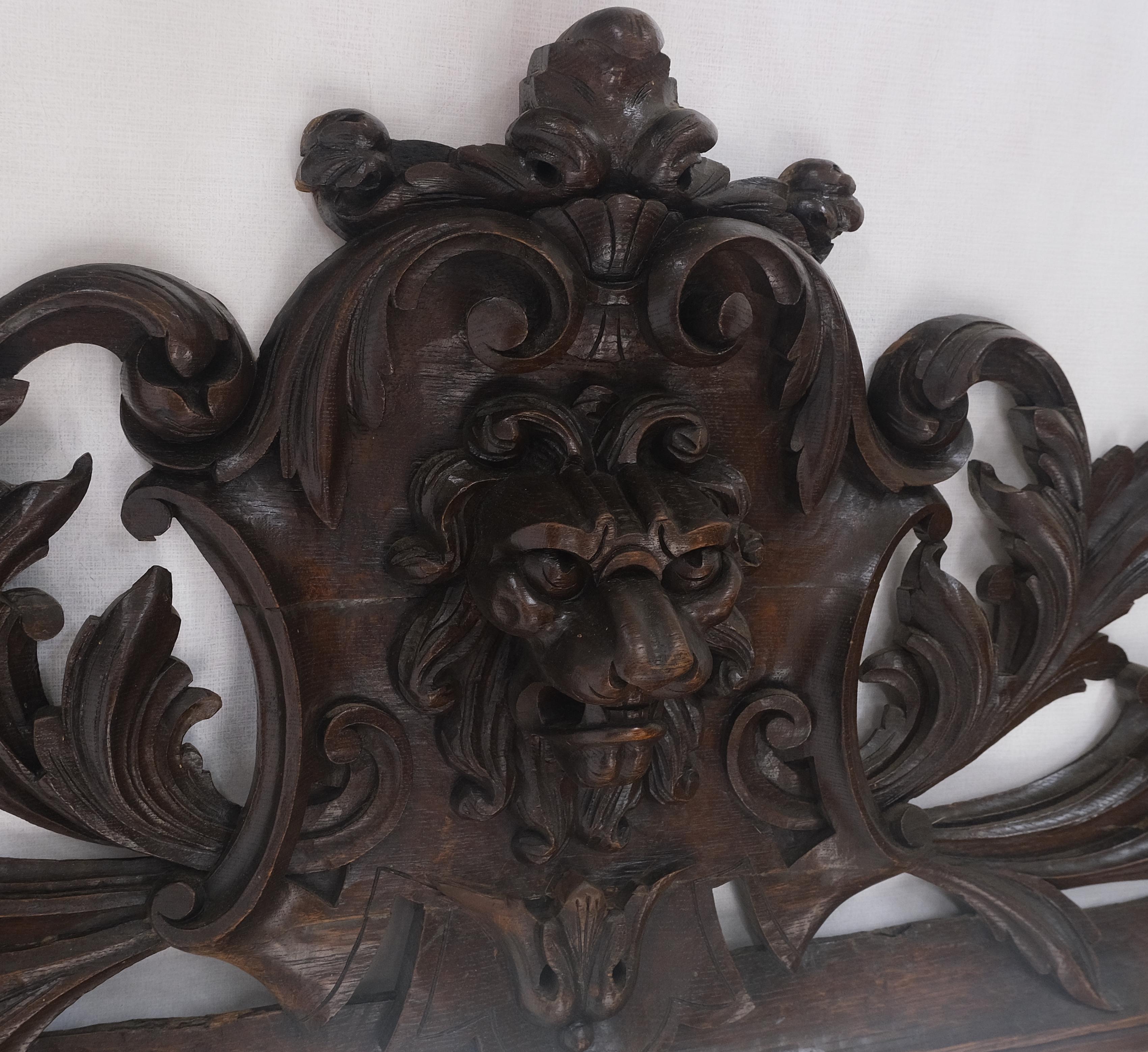 19th Century North Winds Standing 8 Feet Tall Heavily Carved Oak Floor Wall Mirror Clean! For Sale