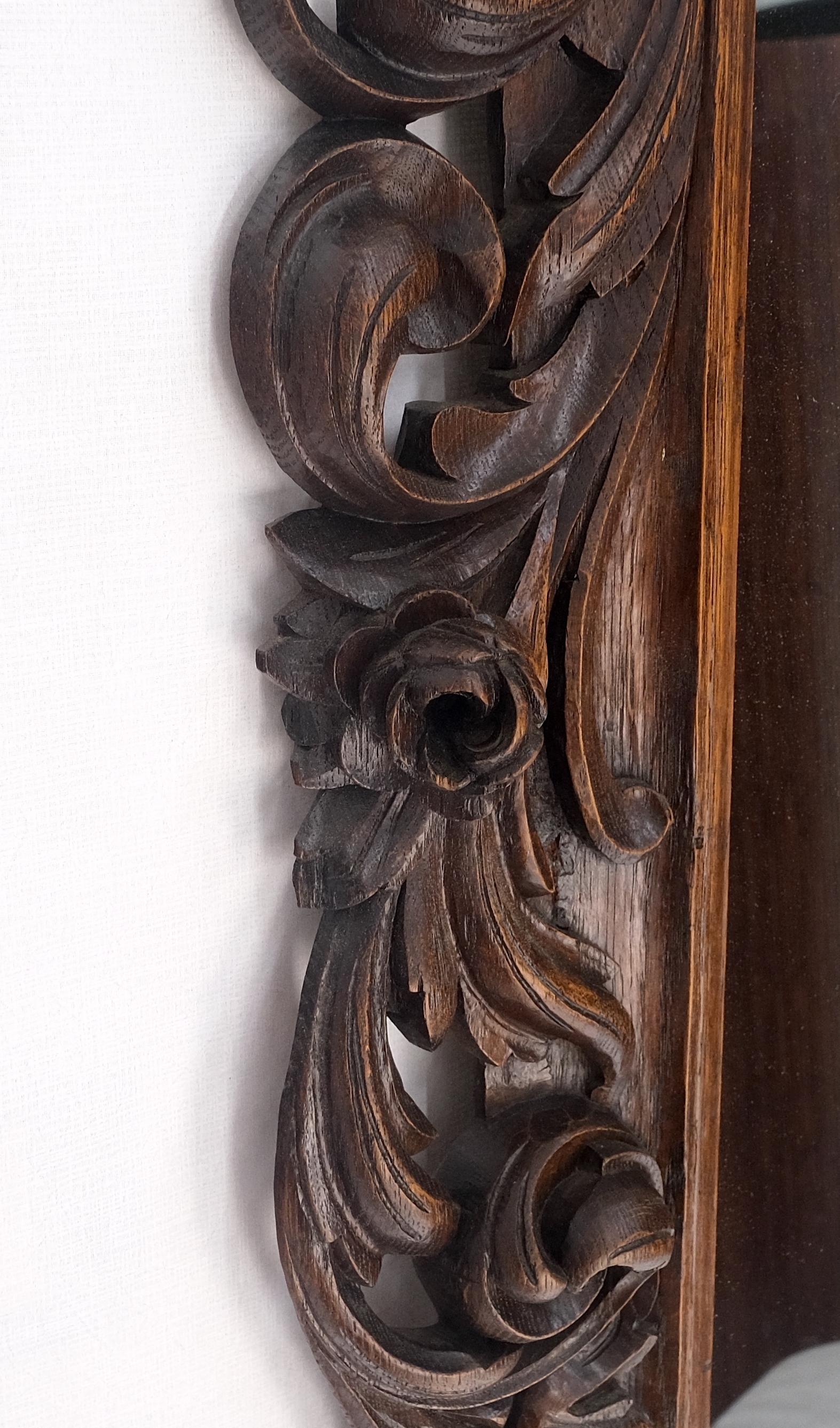 North Winds Standing 8 Feet Tall Heavily Carved Oak Floor Wall Mirror Clean! For Sale 1