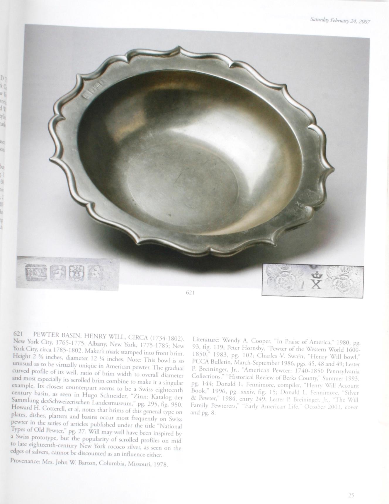 American Northeast Auctions, The Charles V. Swain Collection of Pewter
