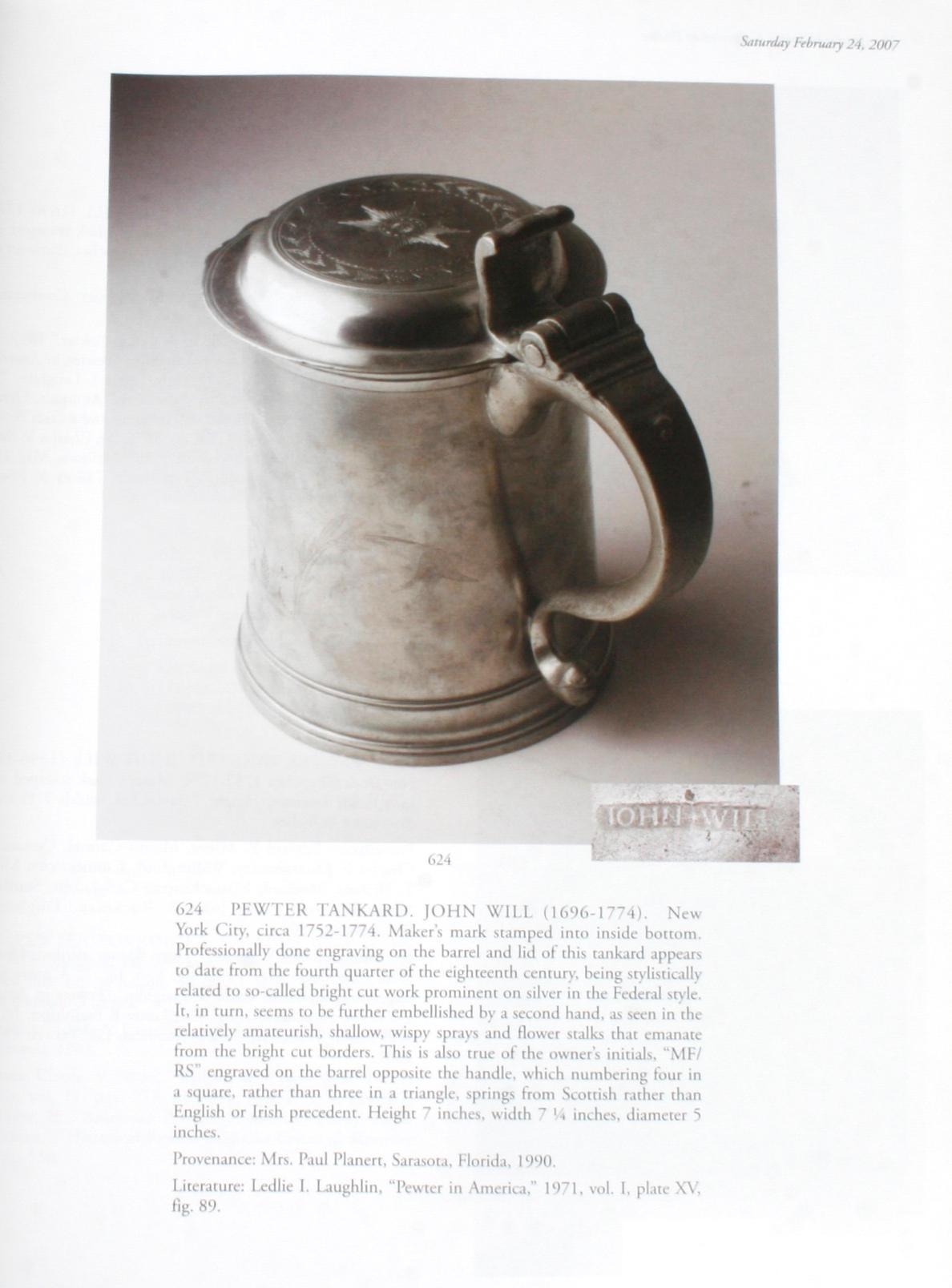Northeast Auctions, The Charles V. Swain Collection of Pewter In Good Condition In valatie, NY