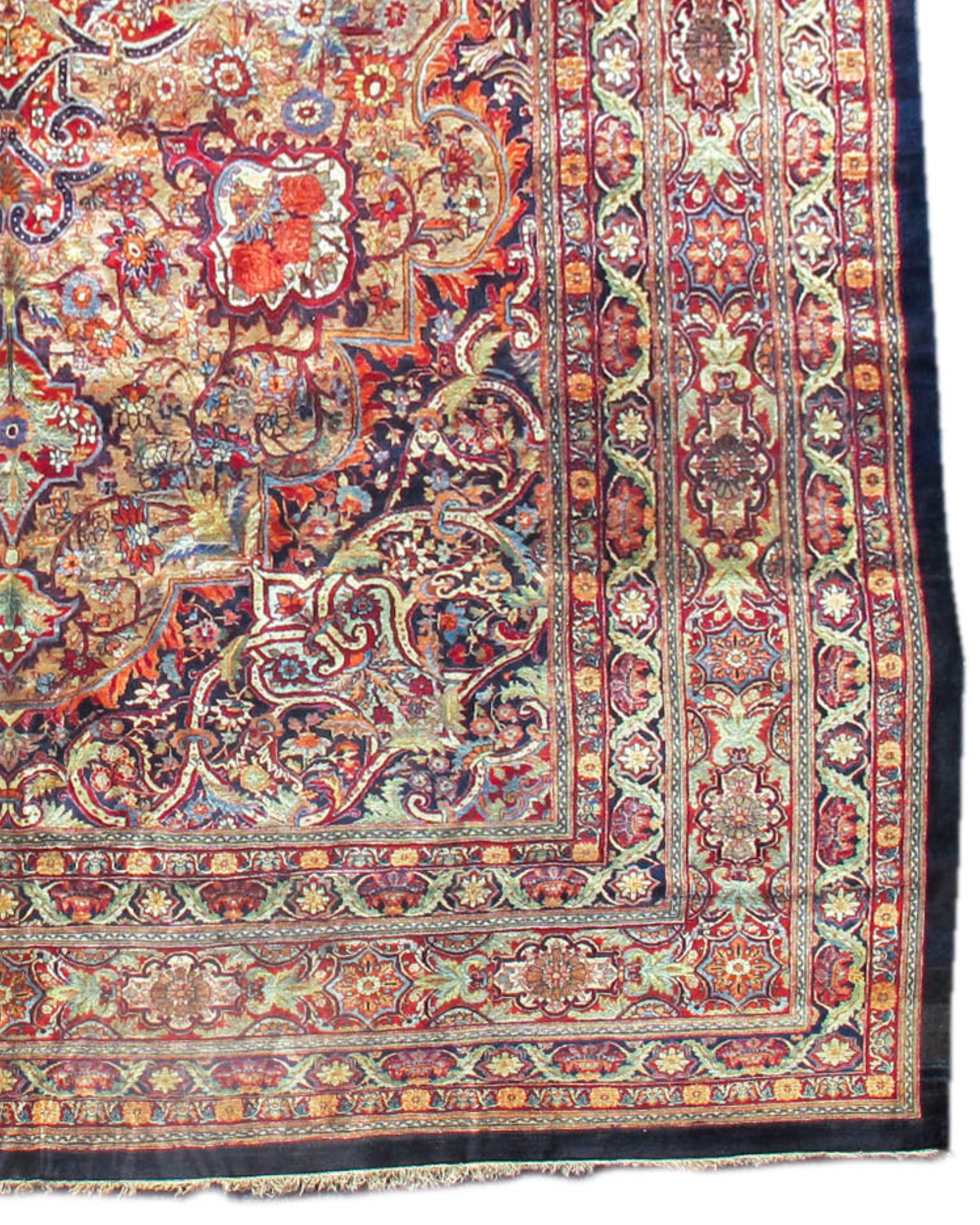 Wool Antique Large Oversized Northeast Persian Carpet, Early 20th Century For Sale