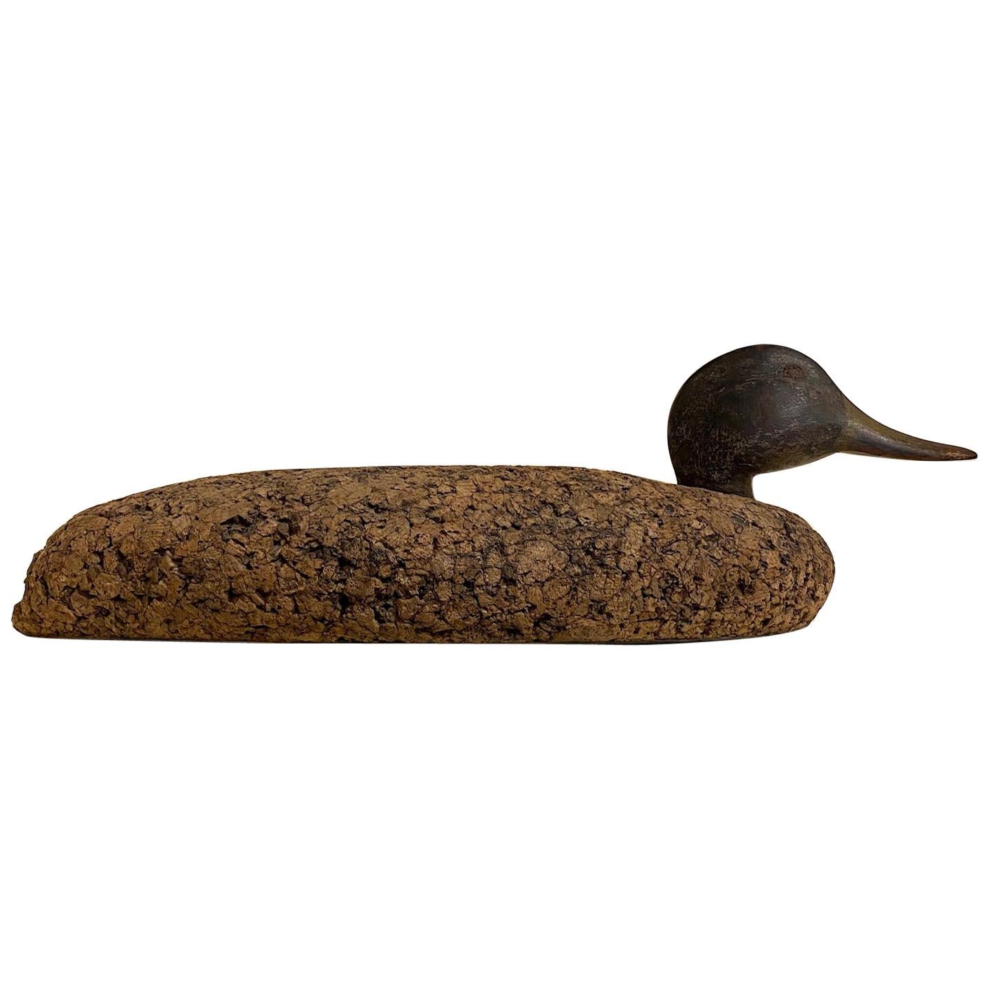 Northeastern Seaboard Cork Black Duck Decoy, circa 1930s1940s at