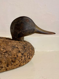 Northeastern Seaboard Cork Black Duck Decoy, circa 1930s-1940s