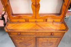 Northen Italian Inlaid and Marquetry Secretary Bookcase