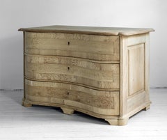 Northern 18th Century Baroque Commode Galbée in Bleached Oak