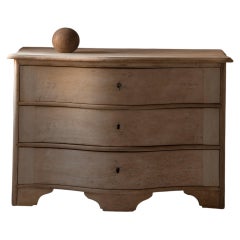 Northern 18th Century Baroque Commode Galbée in Bleached Oak