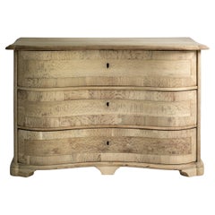 Northern 18th Century Baroque Commode Galbée in Bleached Oak