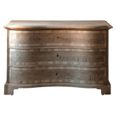 Northern 18th Century Baroque Commode Galbée in Bleached Oak