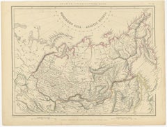 Asie du Nord, Russie asiatique, Carte ancienne de la Russie en Asie, 1849