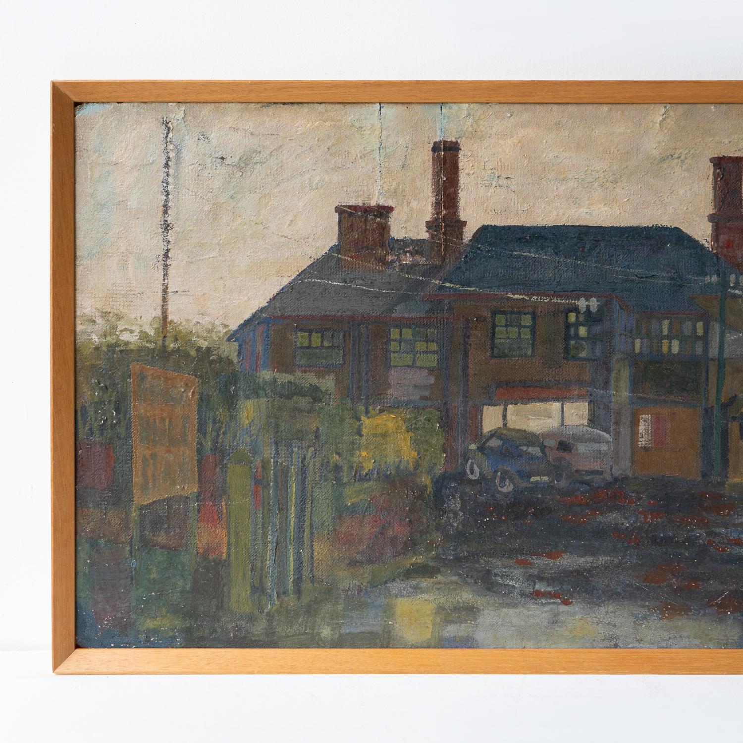 20th Century Northern British School Industrial Landscape, Original Oil Painting, Mid 20th C. For Sale