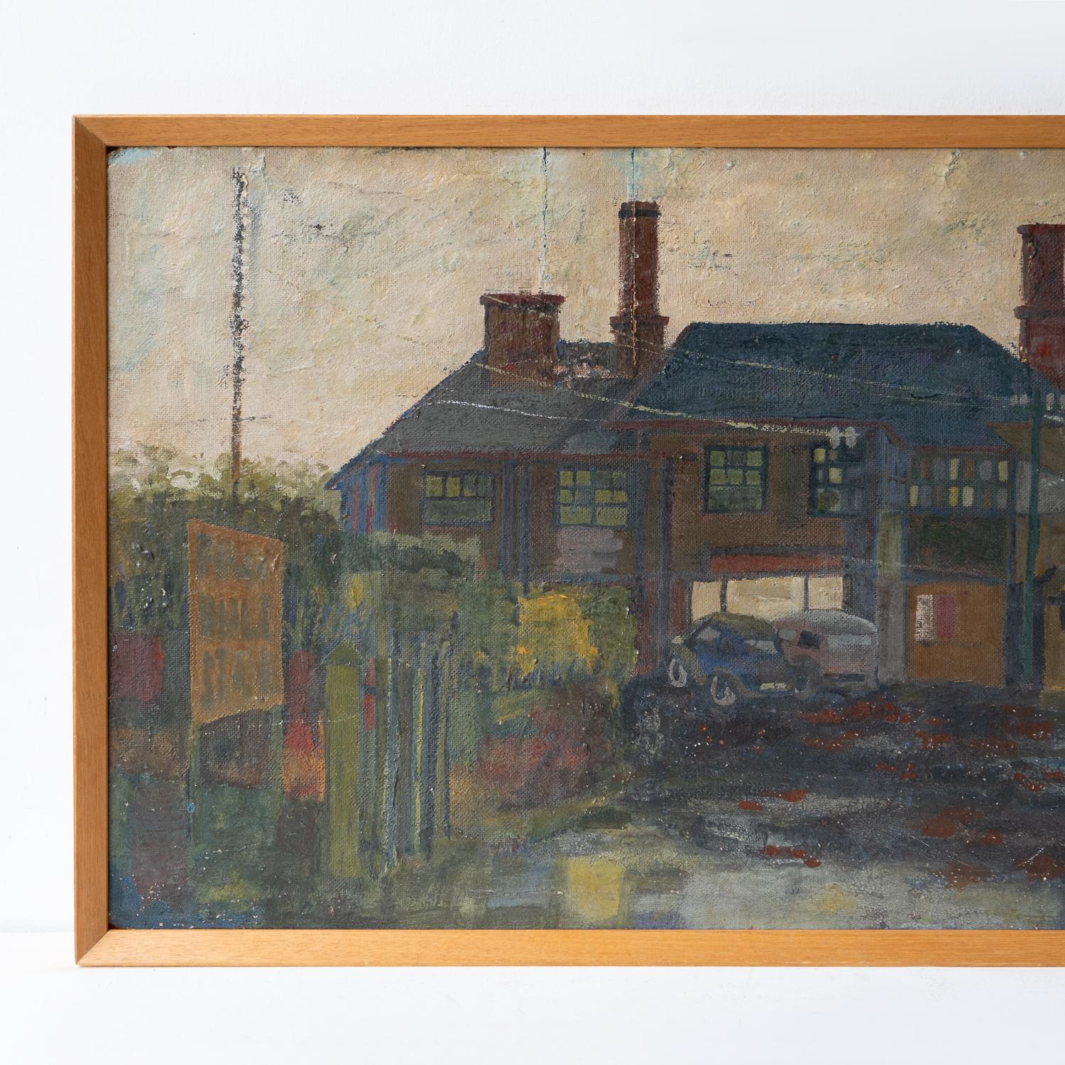 20th Century Northern British School Industrial Landscape, Original Oil Painting, Mid 20th C.