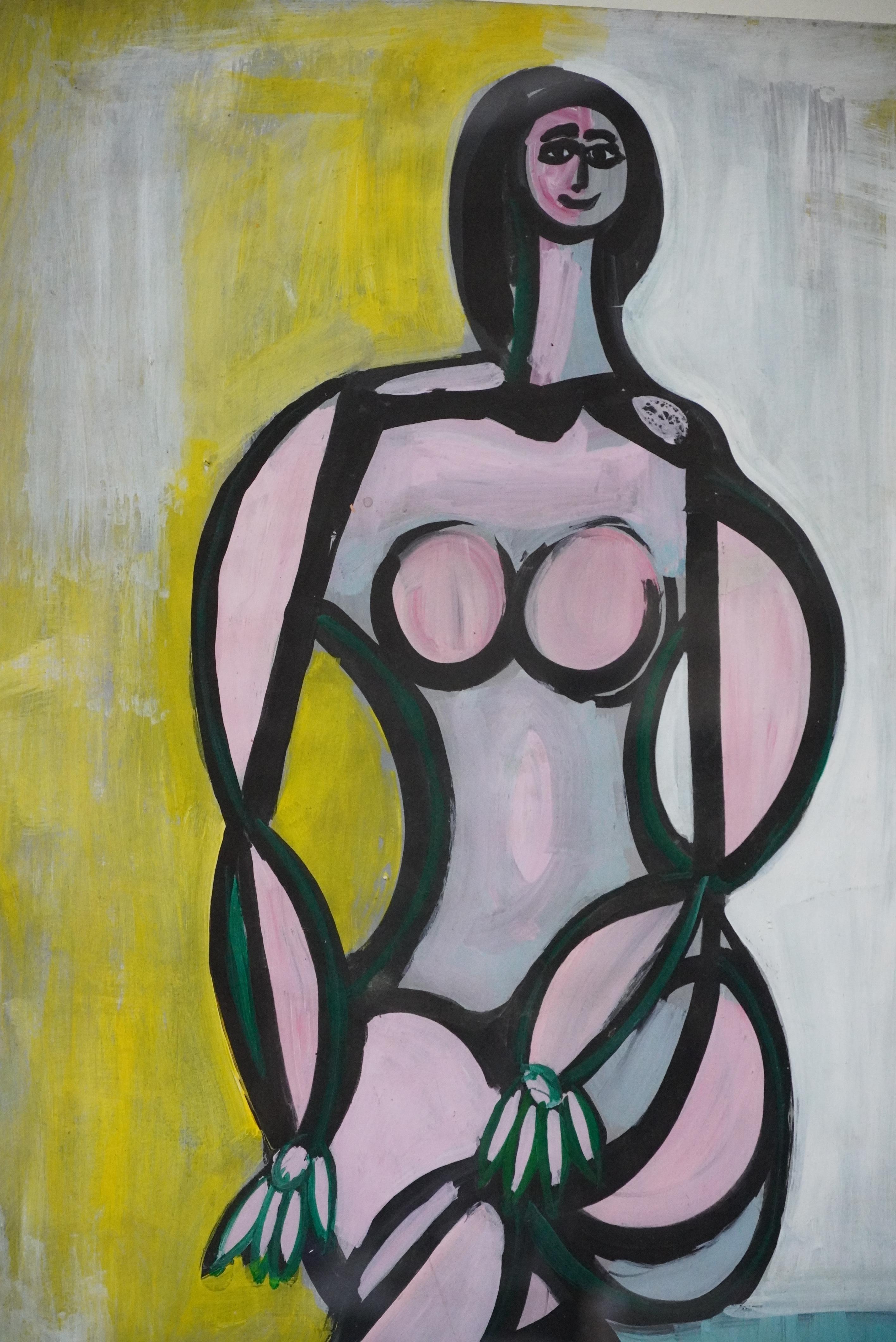 Peint à la main Artistics de Californie du Nord Robert Theberg Figurative Abstract en vente