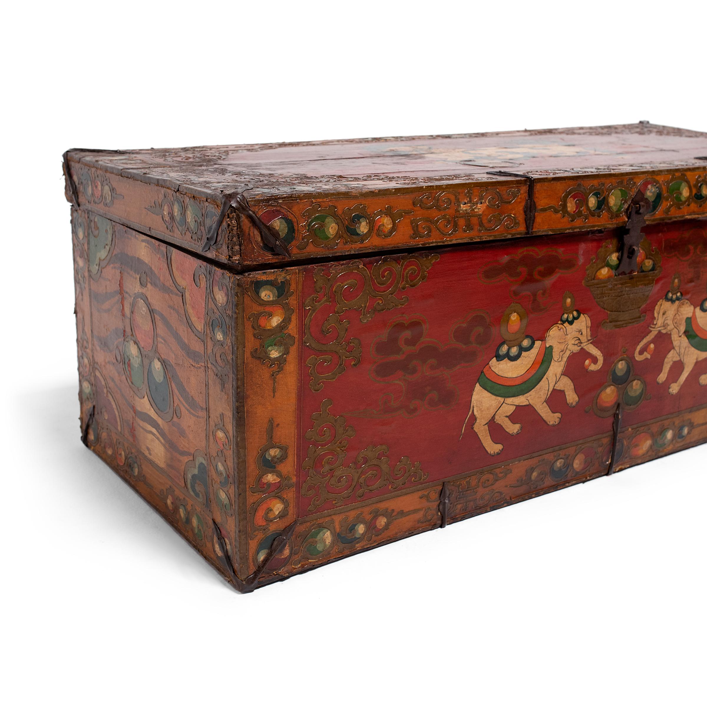 Northern Chinese Painted Elephant Trunk, c. 1900 2