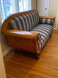 Northern Europe Biedermeier Birch Sofa with Ebonzied Wood details, Early 1900s