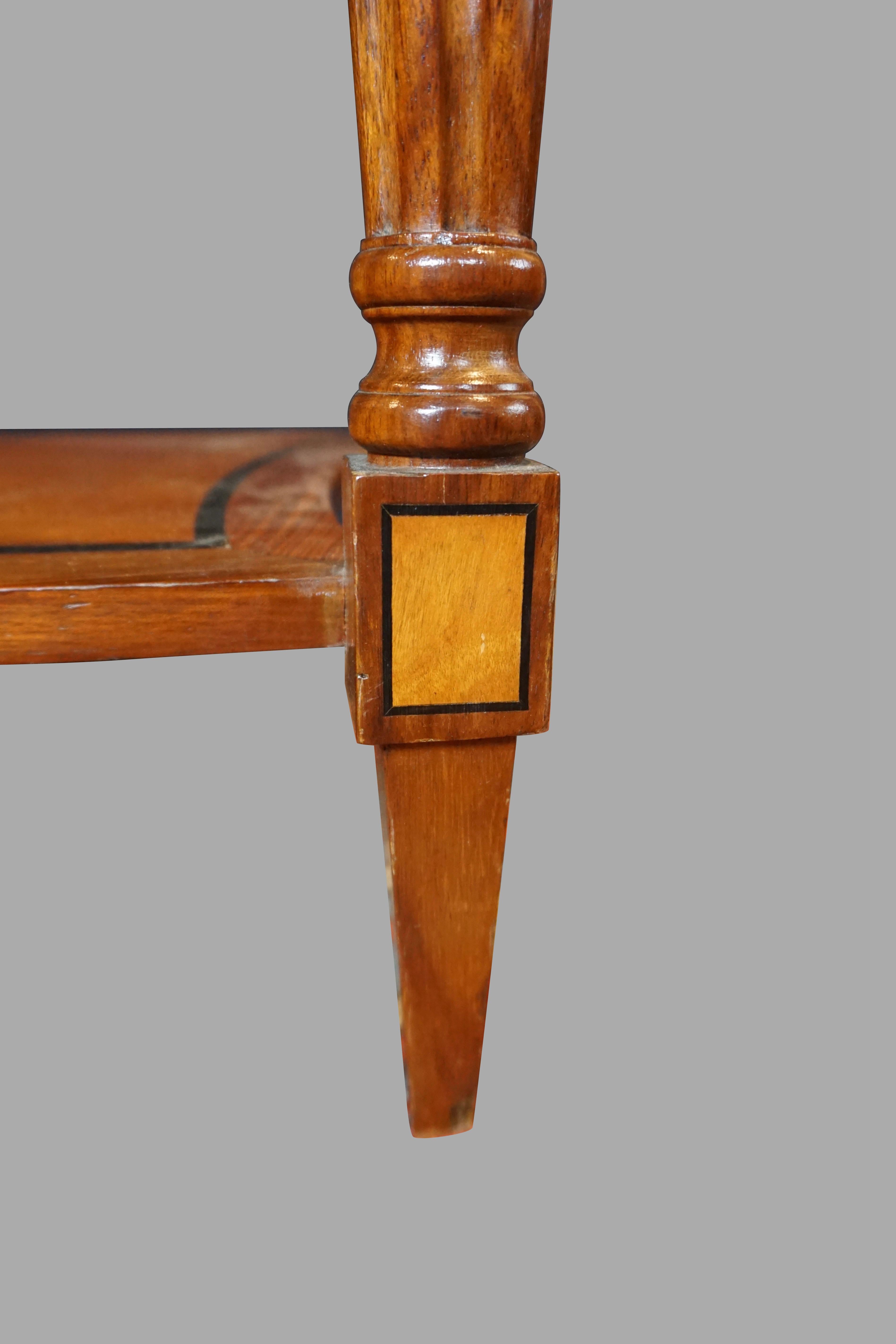 Northern European Inlaid Satinwood Neoclassical Marble-Top Console Table 7