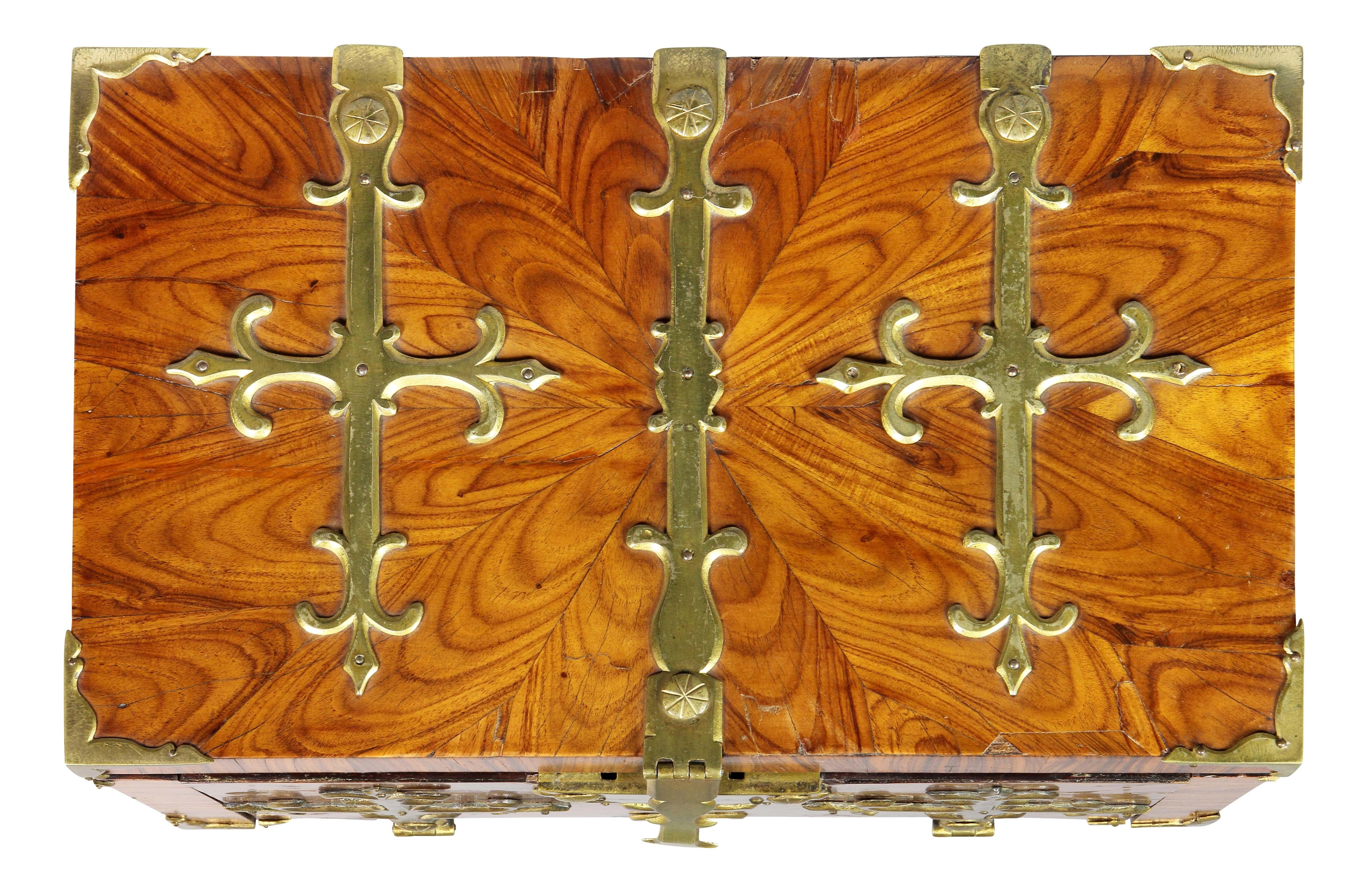 Baroque Northern European Kingwood And Brass Mounted Coffre-Fort