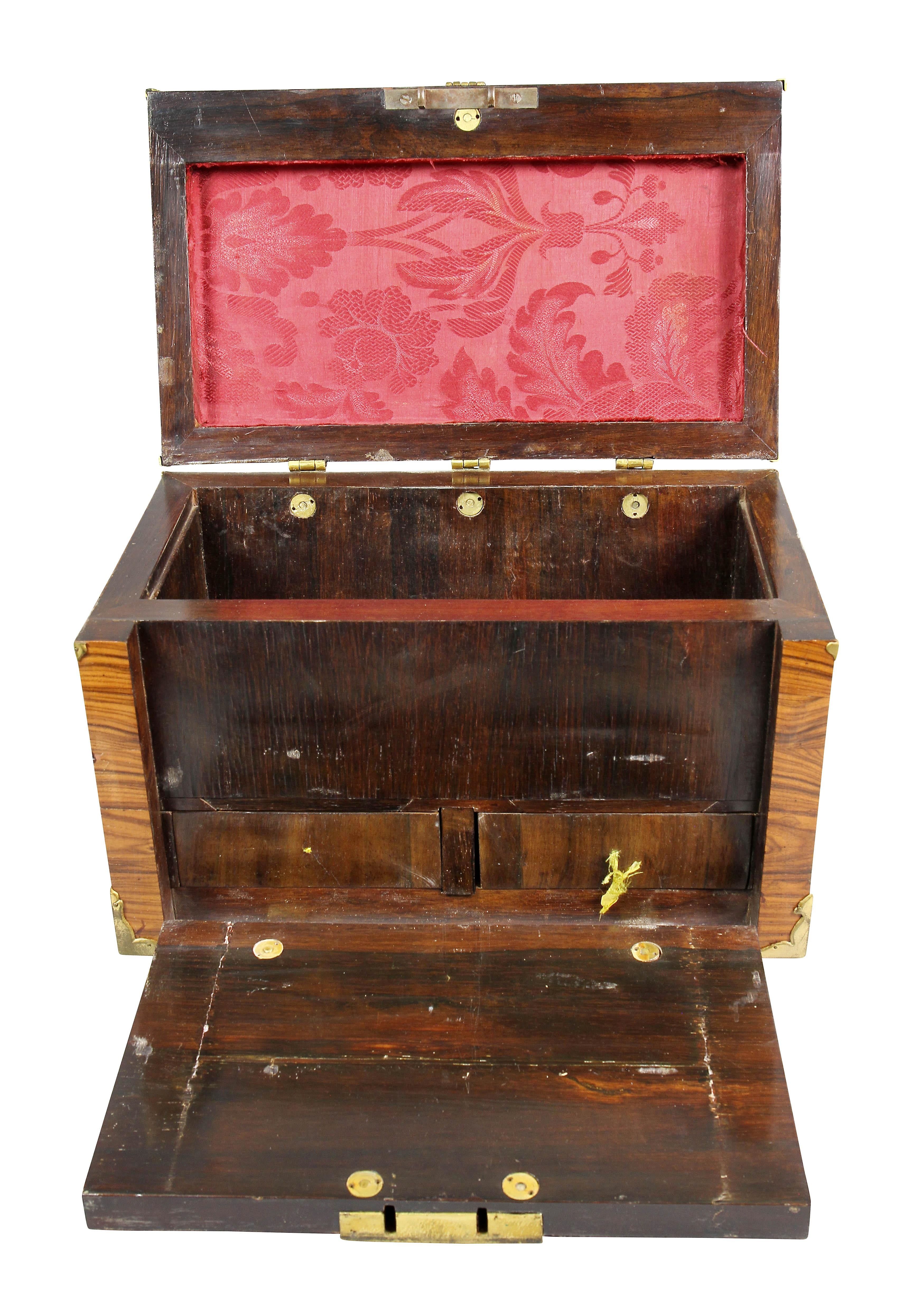 Northern European Kingwood And Brass Mounted Coffre-Fort In Good Condition In Essex, MA