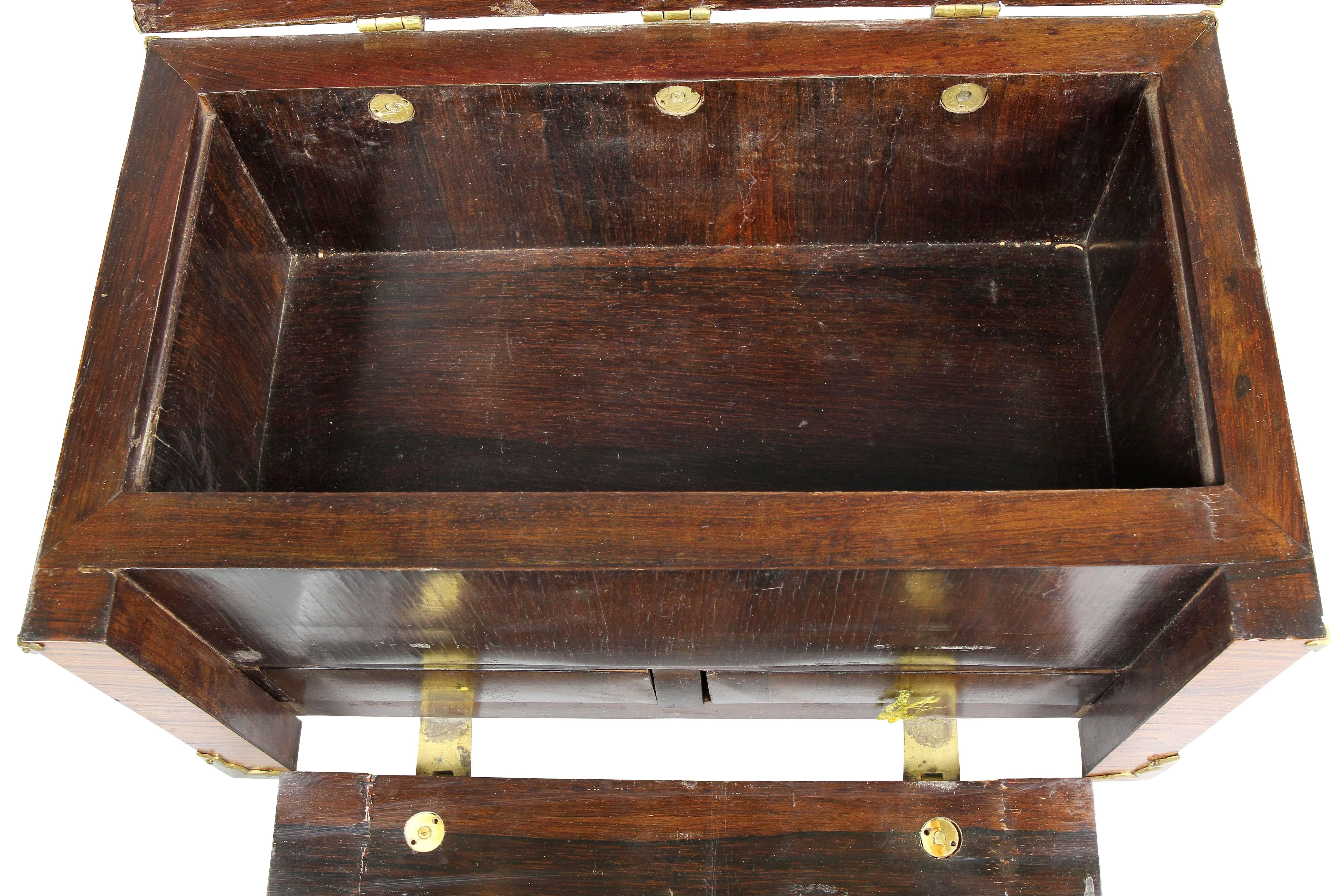 17th Century Northern European Kingwood And Brass Mounted Coffre-Fort